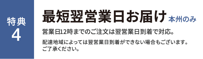 最短翌営業日お届け
