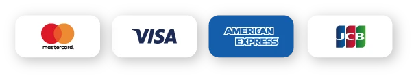 mastercard、VISA、AMERICAN EXPRESS、JCB